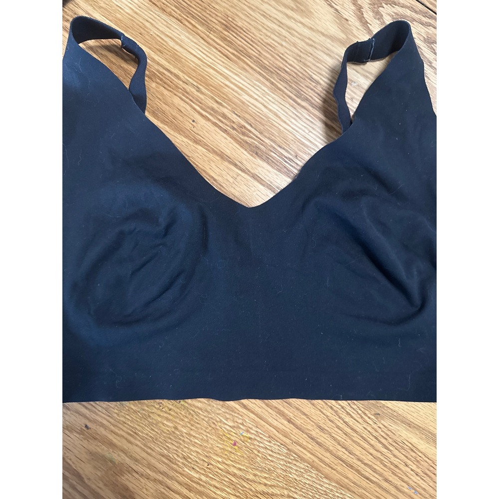 Maurices Womens Black Seamless V-Neck Bralette Adjustable Straps 1X
